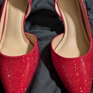 INC International Concepts Red Sparkle Heels